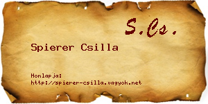 Spierer Csilla névjegykártya